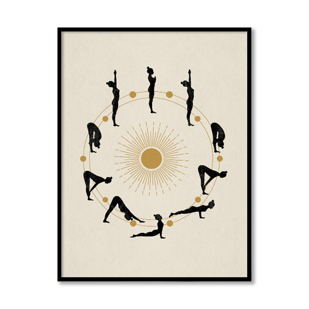 Yoga Poses Pop Artwork Canvas Print for Wall