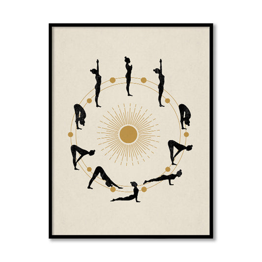 Yoga Poses Pop Artwork Canvas Print for Wall