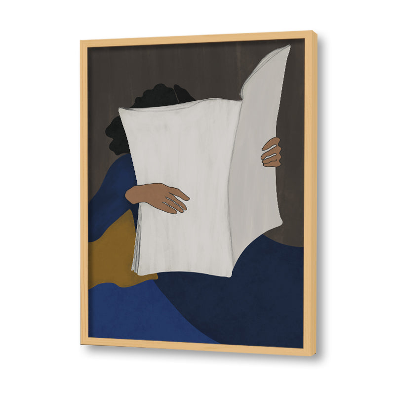 Book Worm 2 Scandinavian Canvas Wall Art Print for Bedroom