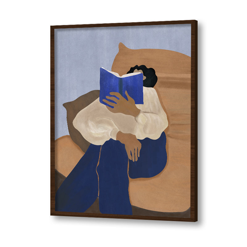Book Worm 1 Scandinavian Canvas Wall Art Print