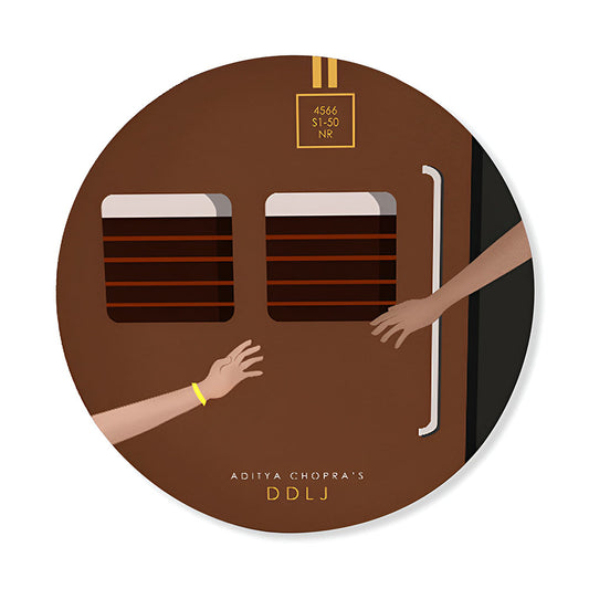 DDLJ (Round) Pop Artwork Canvas Print for Wall