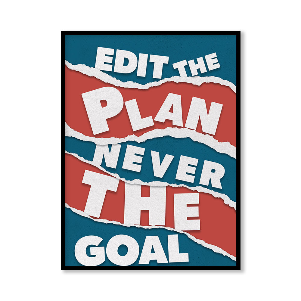 Edit the Plan — Motivational Typography Pop Artwork Canvas Print for Wall