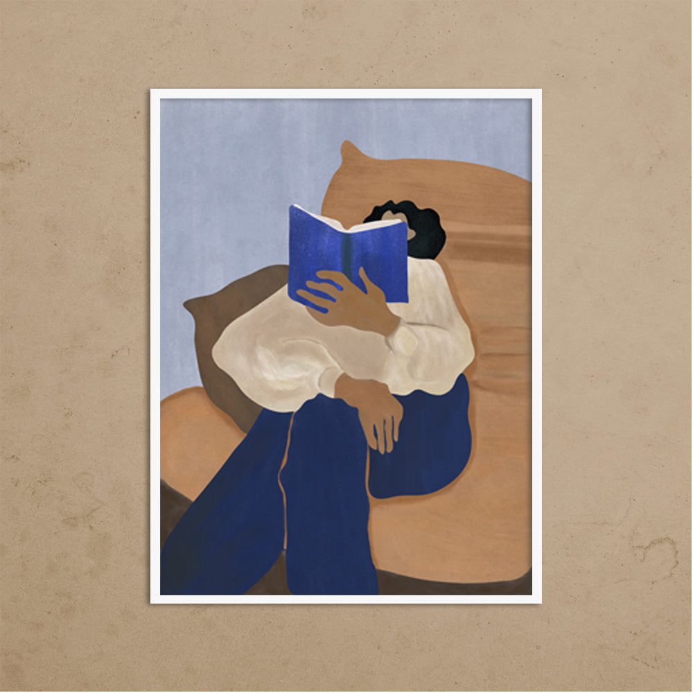 Book Worm 1 Scandinavian Canvas Wall Art Print