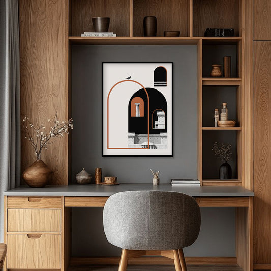 Architecture 7 Black and White Wall Artwork | Canvas Painting for Wall