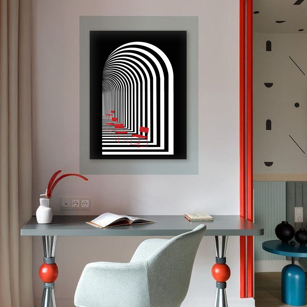 Infinite Arches — Op Art Illusion Abstract Art Print | Canvas Painting for Wall | Wall Decor | Wall Painting