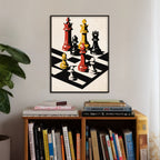Checkmate Strategy — Modern Chess Pop Artwork Canvas Print for Wall
