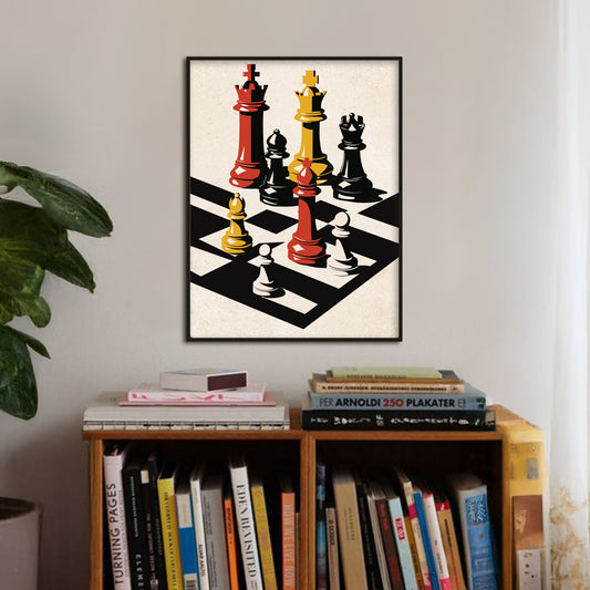 Checkmate Strategy — Modern Chess Art Print | Pop Canvas Painting for Wall
