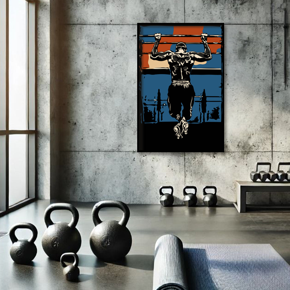 Rise & Grind — Gym Motivation Pop Artwork Canvas Print for Wall