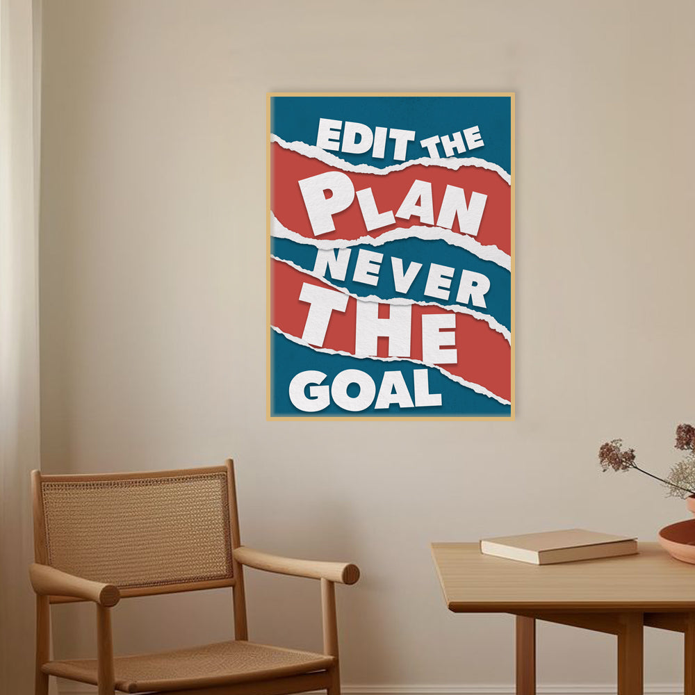 Edit the Plan — Motivational Typography Pop Artwork Canvas Print for Wall