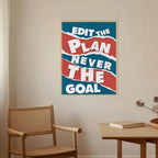 Edit the Plan — Motivational Typography Pop Artwork Canvas Print for Wall
