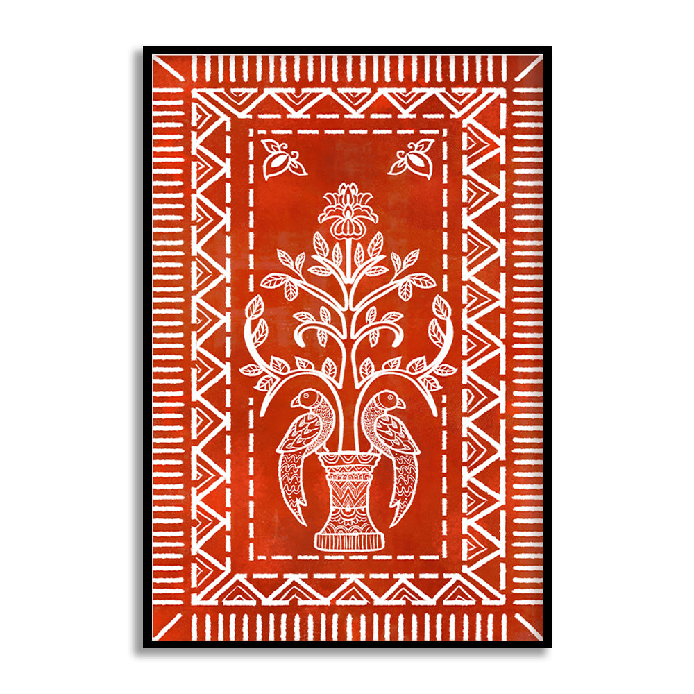 Indian Art Patterns Traditional Artwork Canvas Print for Wall