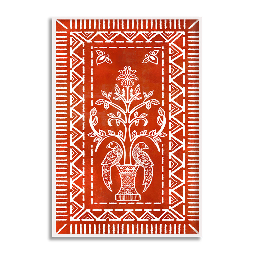 Indian Art Patterns Traditional Artwork Canvas Print for Wall