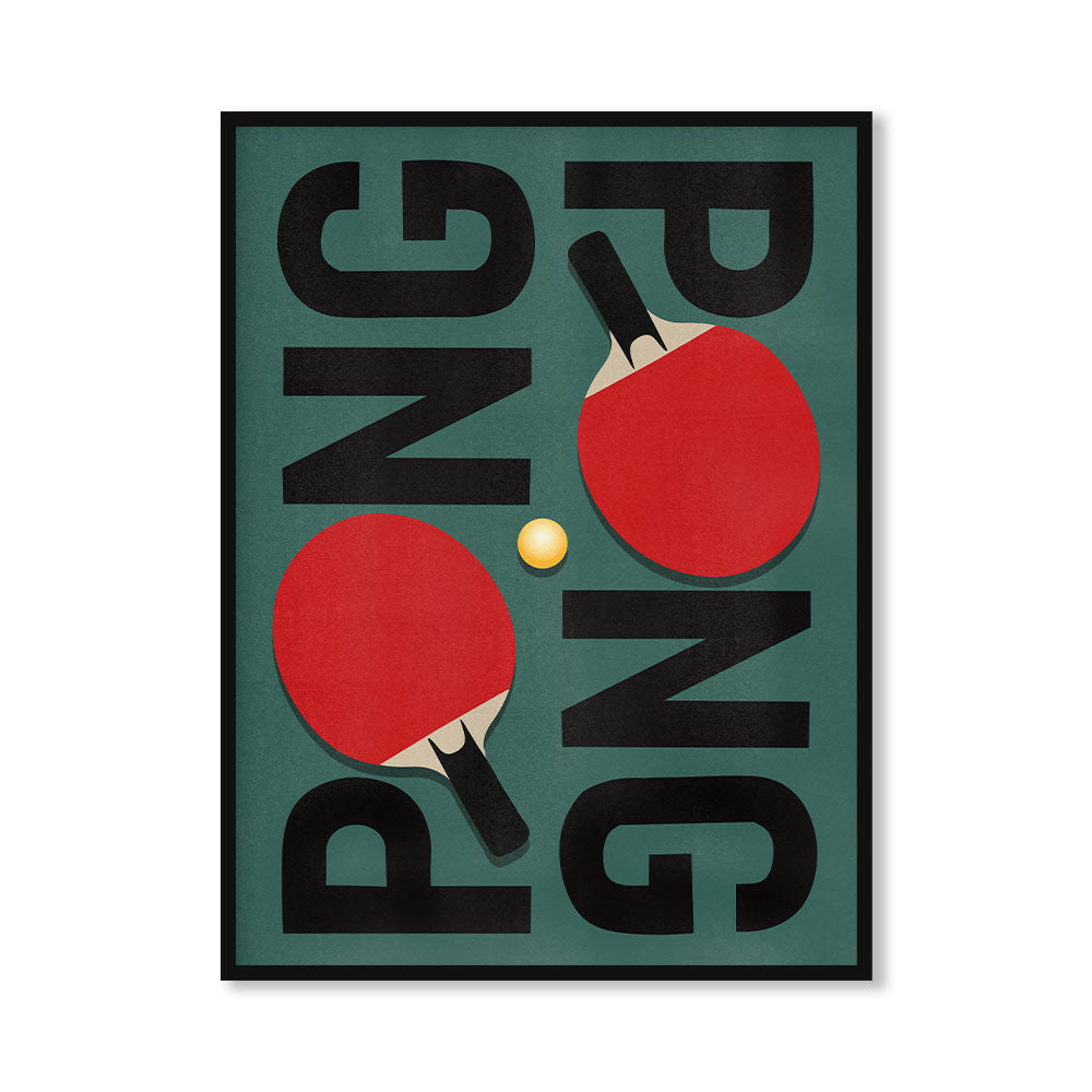 PONG — Game Room Pop Artwork Canvas Print for Wall shown in a room