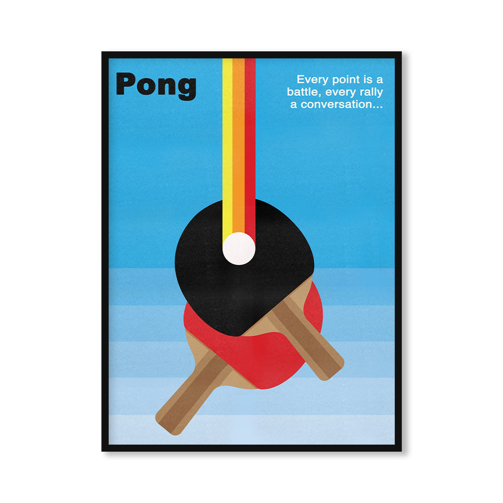 Pong — Retro Table Tennis Pop Artwork Canvas Print for Wall