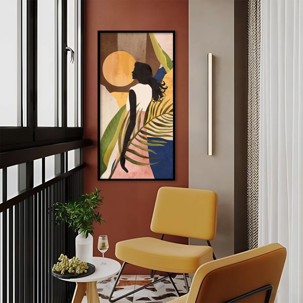 Tropical Girl Nature Artwork Canvas Wall Print