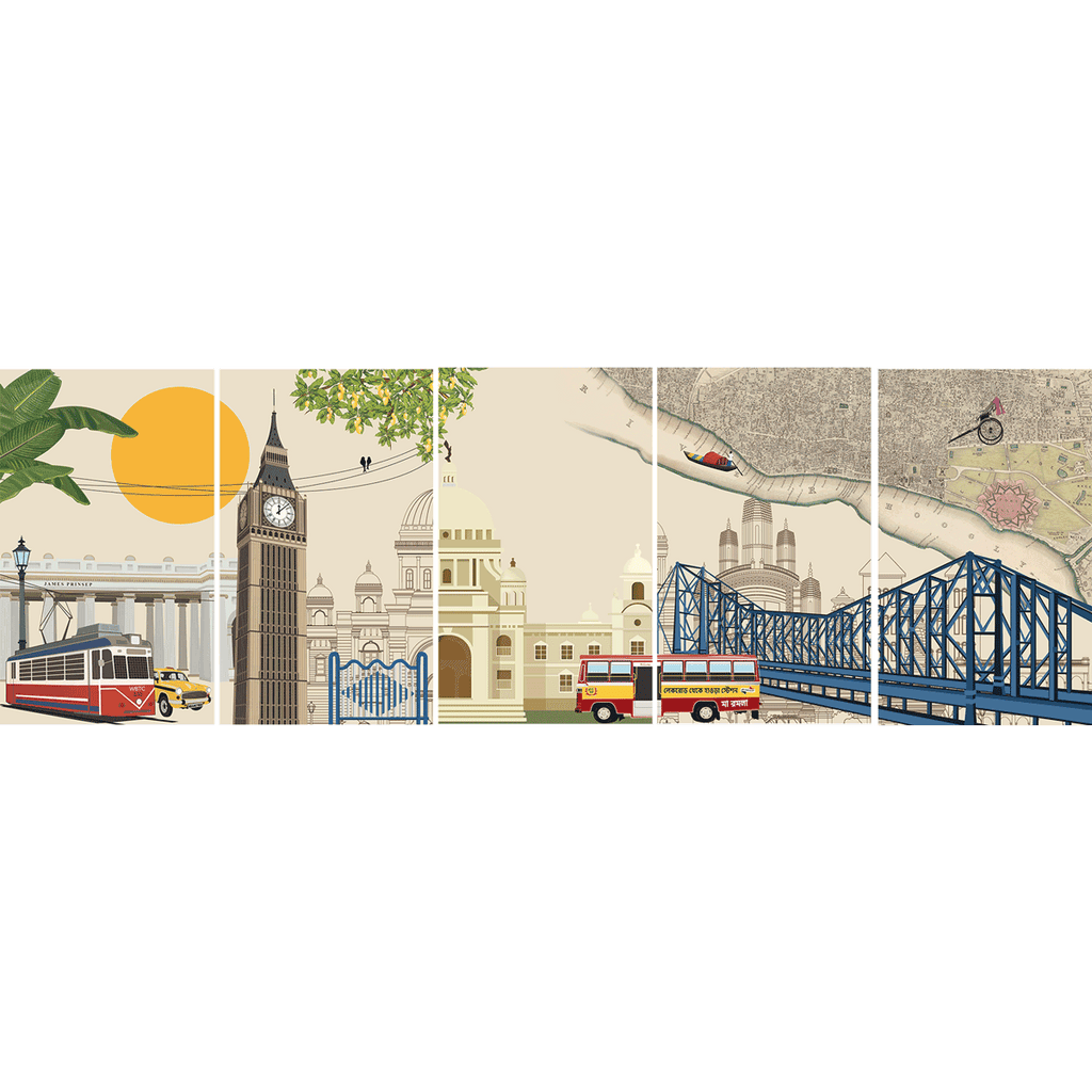 Aamar Kolkata Vintage Artwork Canvas Print for Wall