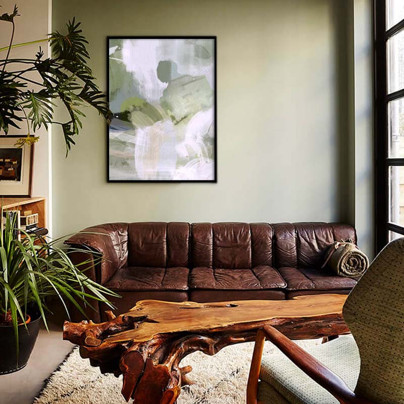 Green Hues 1 Abstract Canvas Wall Art Print