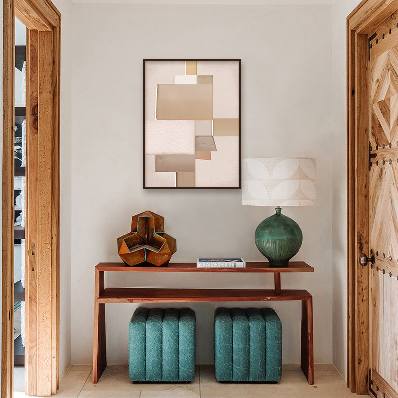 Pastel Hues Abstract Art Canvas Wall Print shown in a room