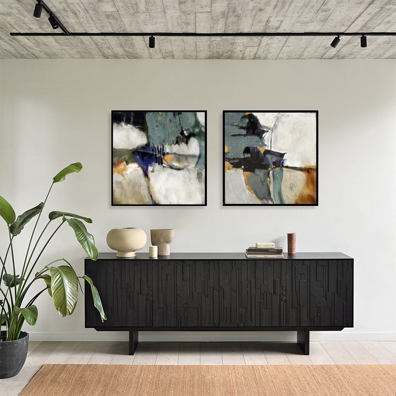 Shades of Monsoon 1 Abstract Canvas Wall Art Print