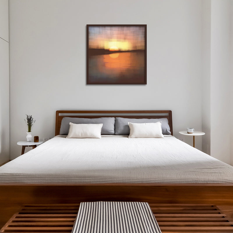 Sunrise Abstract Canvas Wall Art Print shown in a room