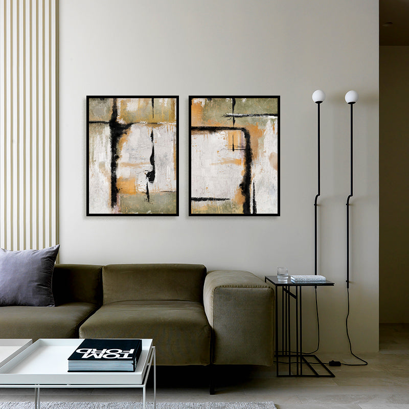 Tangerine Textures 1 Abstract Canvas Wall Art Print