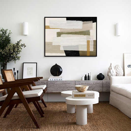 Textures & Tan Abstract Canvas Wall Art Print