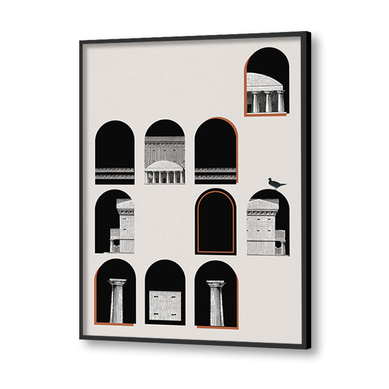 Architecture 1 Black and White Canvas Wall Art Print