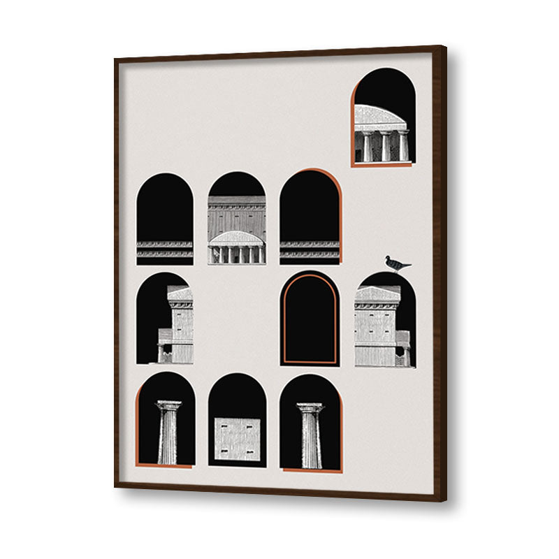 Architecture 1 Black and White Canvas Wall Art Print