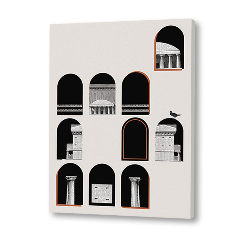 Architecture 1 Black and White Canvas Wall Art Print