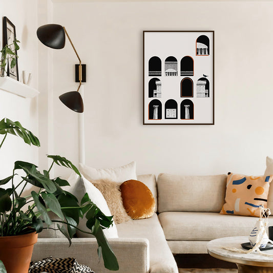 Architecture 1 Black and White Canvas Wall Art Print