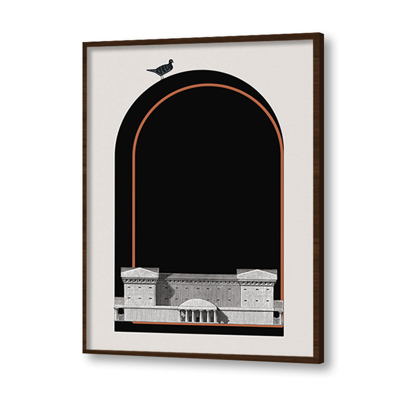 Architecture 2 Black and White Artwork Canvas Print