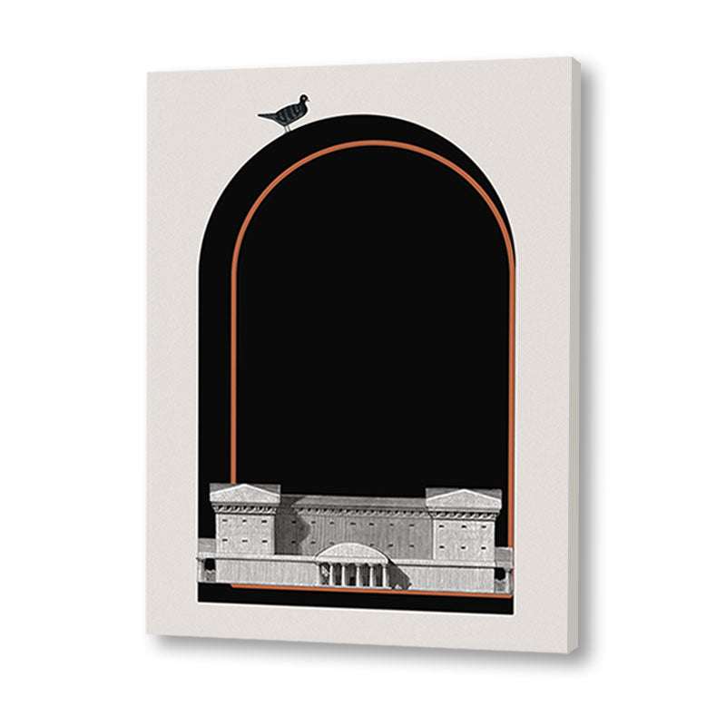 Architecture 2 Black and White Artwork Canvas Print
