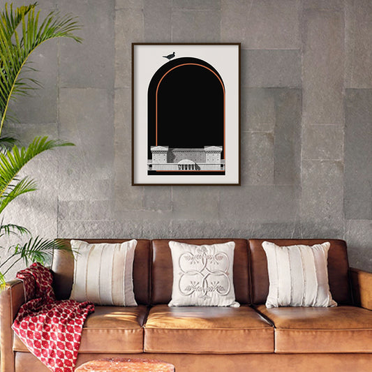 Architecture 2 Black and White Artwork Canvas Print