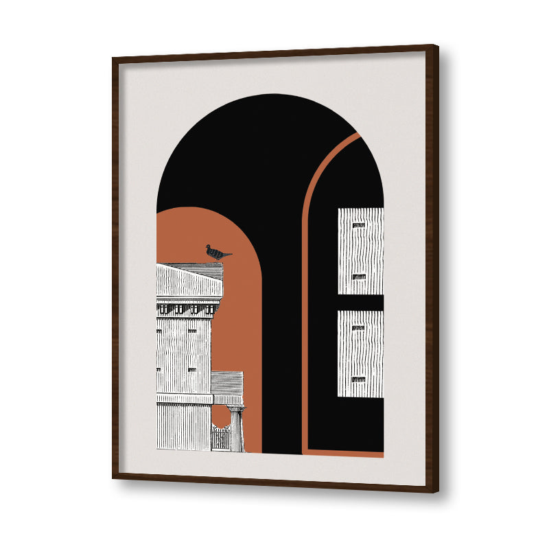 Architecture 3 Black and White Artwork Canvas Print