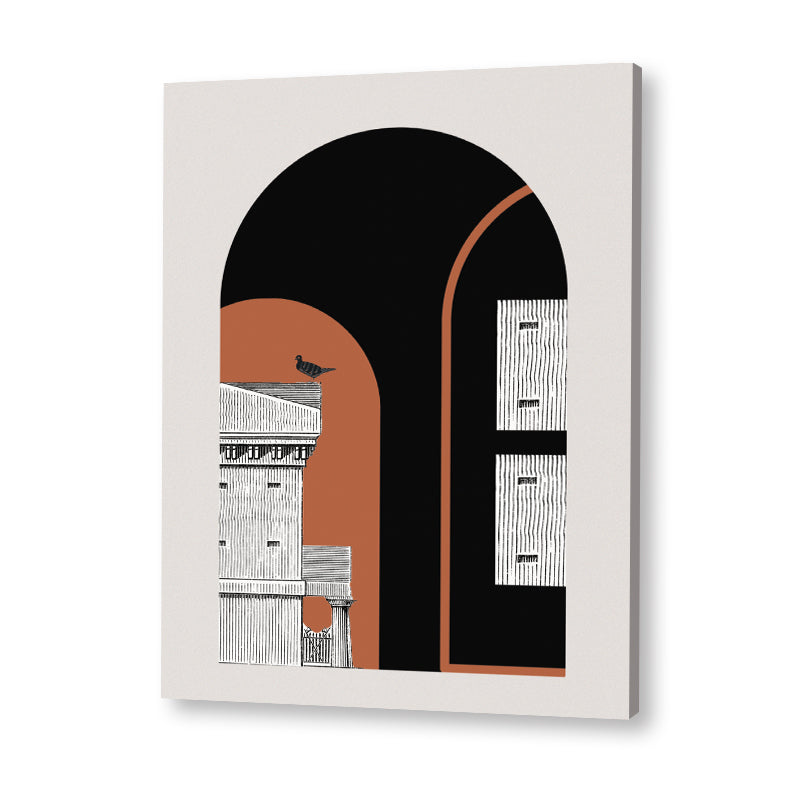 Architecture 3 Black and White Artwork Canvas Print