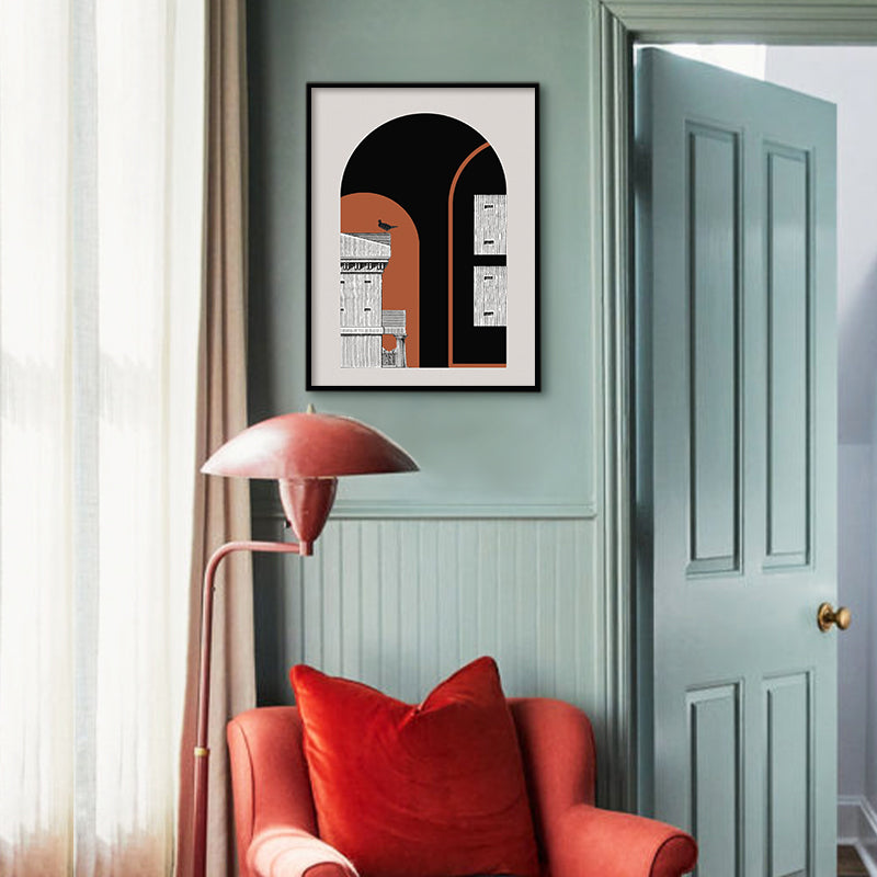Architecture No. 3 – Black and White Artwork Canvas Print shown in a room