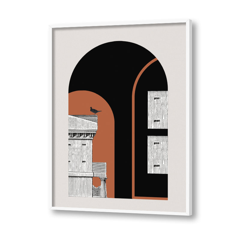 Architecture 3 Black and White Artwork Canvas Print