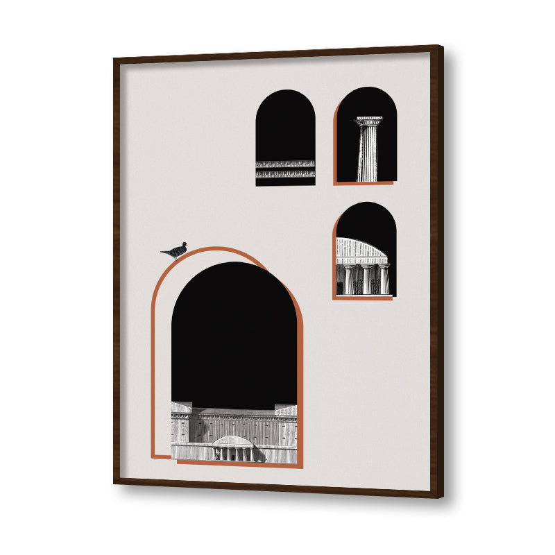 Architecture 4 Black and White Artwork Canvas Print