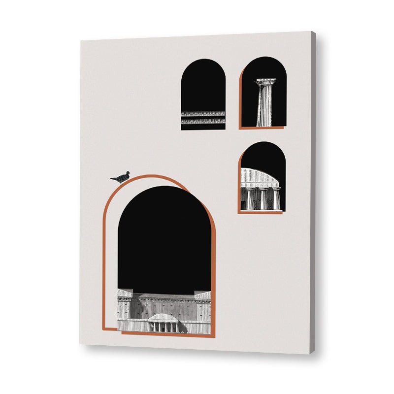 Architecture 4 Black and White Artwork Canvas Print