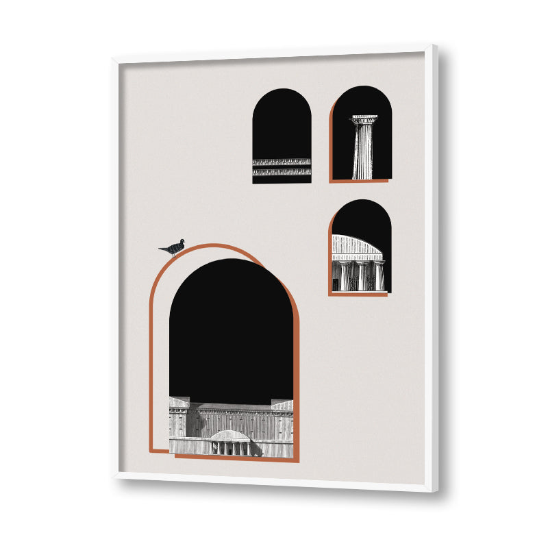 Architecture 4 Black and White Artwork Canvas Print