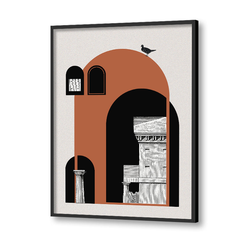 Architecture 5 Black and White Artwork Canvas Print