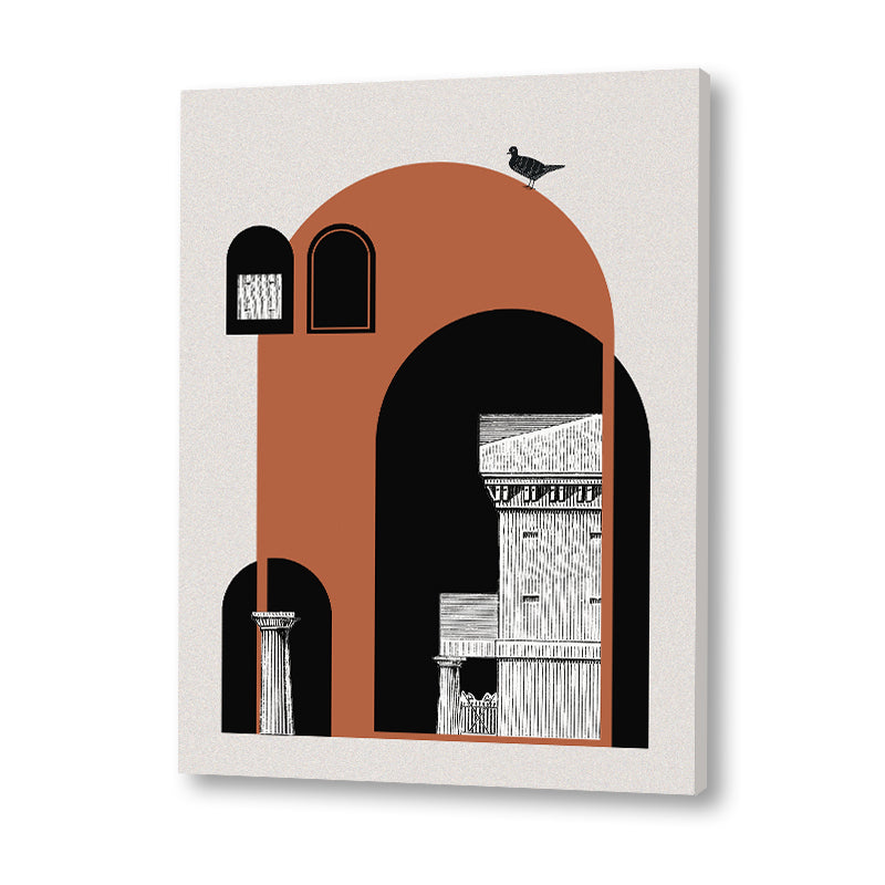 Architecture 5 Black and White Artwork Canvas Print