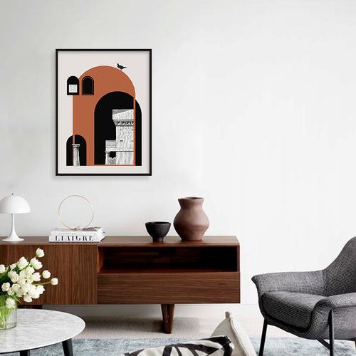 Architecture 5 Black and White Artwork Canvas Print