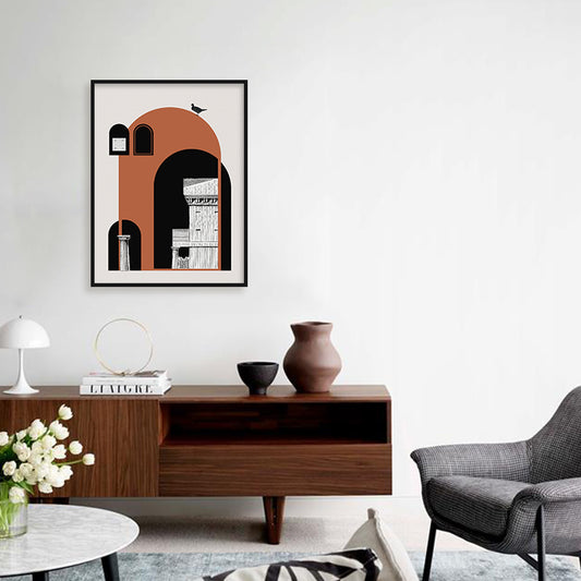 Architecture 5 Black and White Artwork Canvas Print