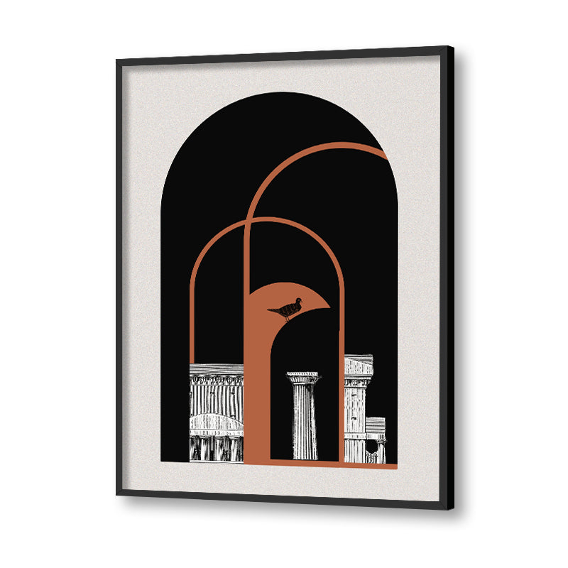 Architecture 6 Black and White Artwork Canvas Print