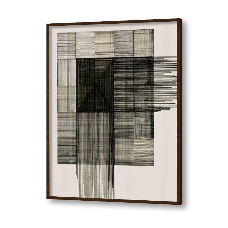 Charcoal Lines Black and White Artwork Canvas Print