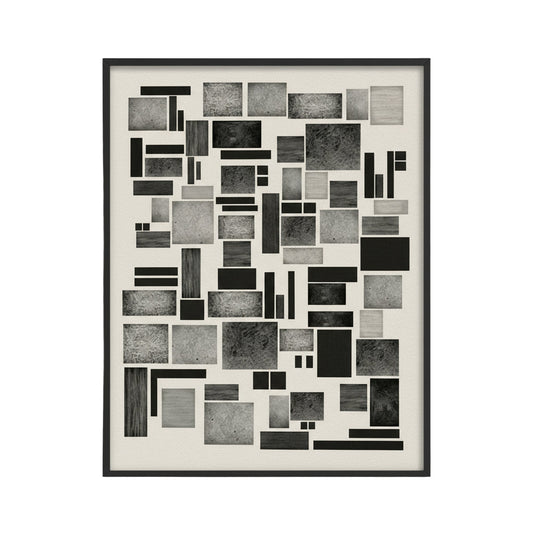 Blocks Black and White Wall Artwork | Canvas Painting for Wall | Wall Decor | Wall Painting for Living Room | Bedroom