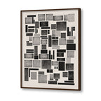 Blocks Black and White Artwork Canvas Print