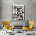 Blocks Black and White Artwork Canvas Print