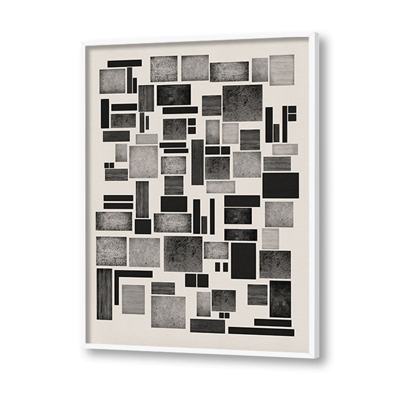 Blocks Black and White Artwork Canvas Print
